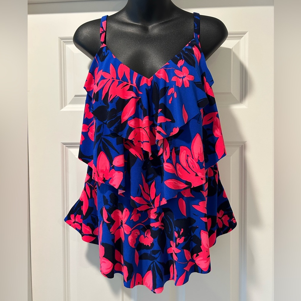Tankini Tiered Ruffle Top